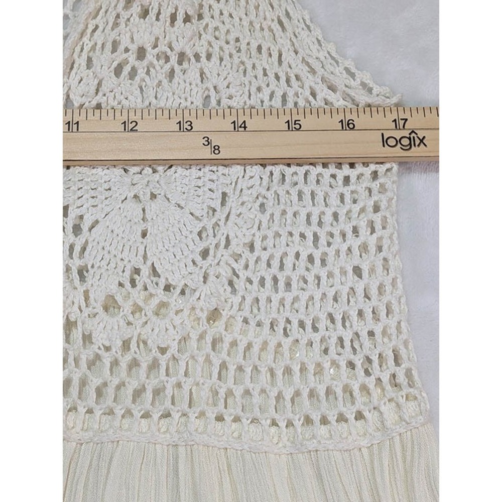 Nygard Vest Womens M Ivory Renfaire Boho Cottage Fairy Prairie Coachella Beach - Picture 6 of 11